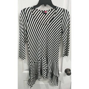 Inside Out Womens Striped 3/4 Length Sleeve Tunic Size S